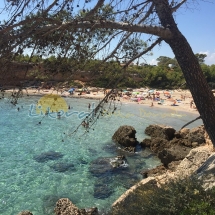 aguas critalinas en cala forn en ametlla de mar