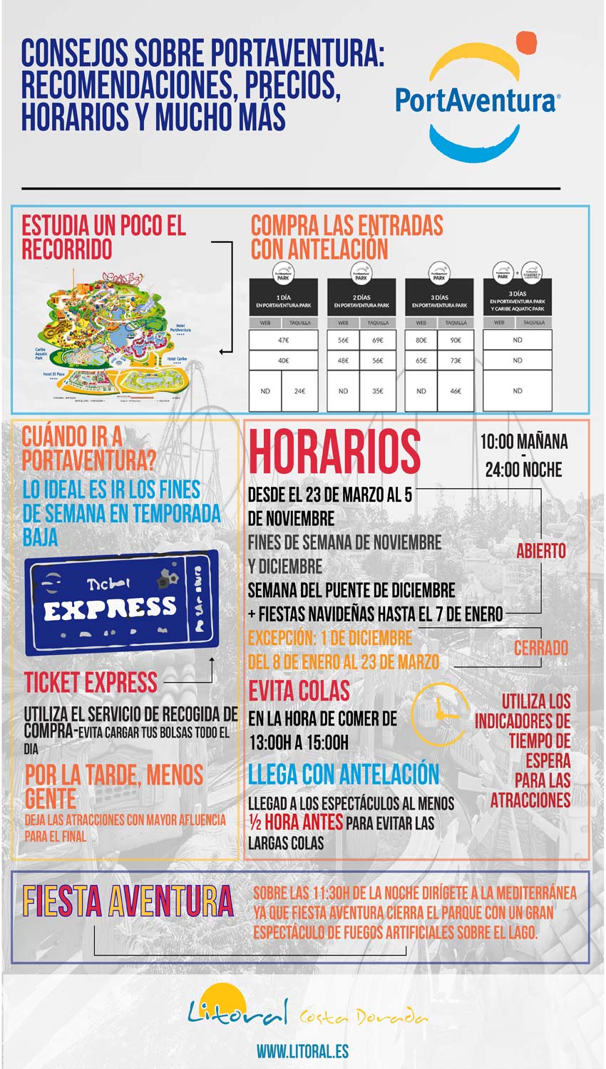 Infografia sobre consejos portaventura en Salou